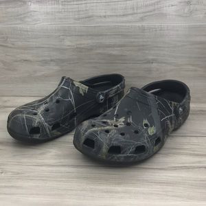 Crocs camo mules sandals size 10
